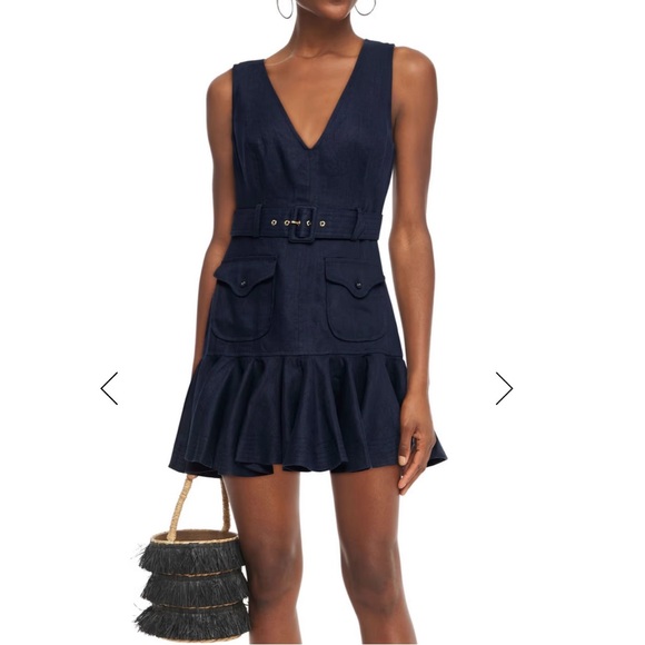 Zimmermann Dresses & Skirts - ZIMMERMANN Glassy Safari Belted Fluted Linen Mini Dress
